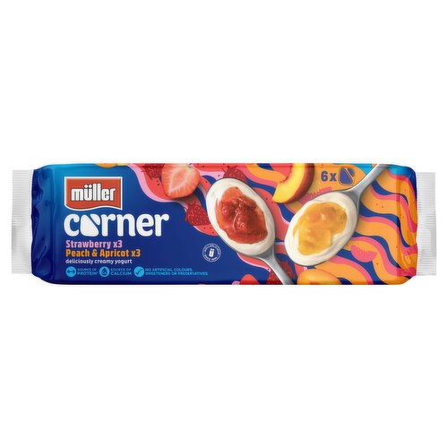 Muller Corner Strawberry and Peach & Apricot Yogurts