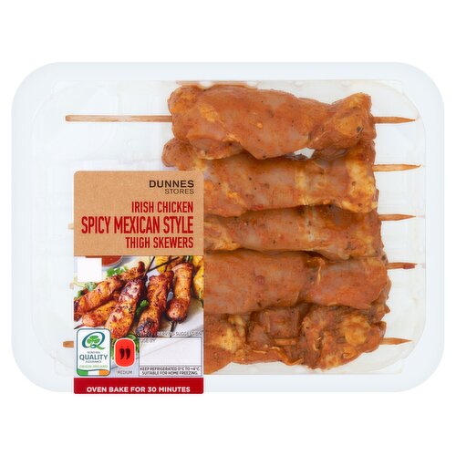 Dunnes Stores Irish Chicken Spicy Mexican Style Thigh Skewers 350g