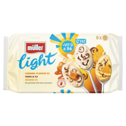 Muller Light Fat Free Yogurts with Chocolate Sprinkles 6 x 140g