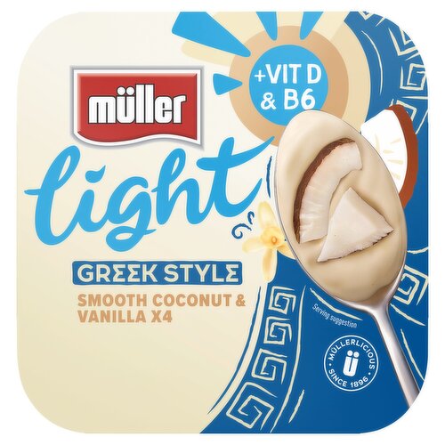 Muller Light Greek Style Coconut with Vanilla Yogurt 4 x 115g