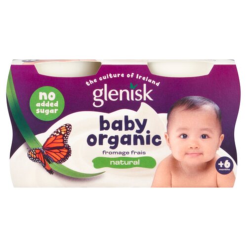 Glenisk Organic Baby Natural Fromage Frais +6 Months 4 x 60g (240g)