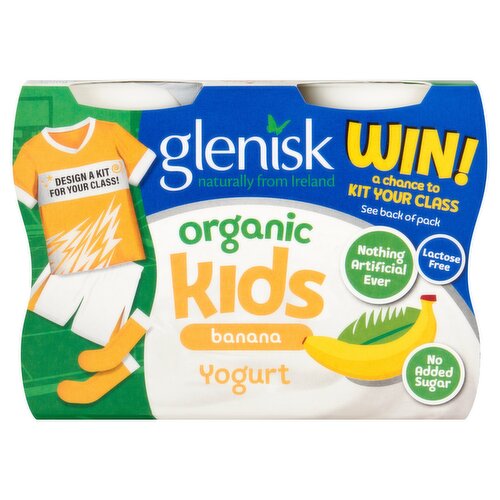 Glenisk Organic Kids Banana Yogurt 4 x 90g (360g)