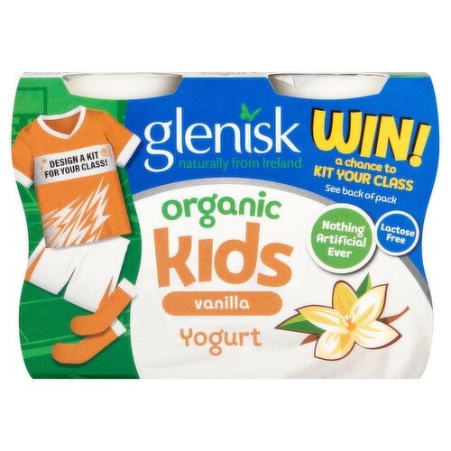 Glenisk Organic Kids Vanilla Yogurt 4 x 90g (360g)
