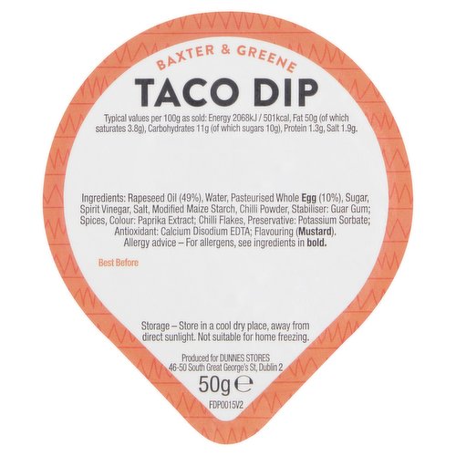 Baxter & Greene Taco Dip 50g