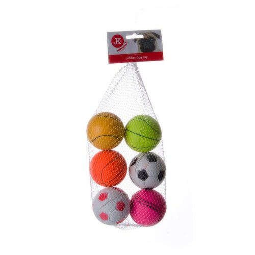 Bag of Dog Toy Rubber Balls -6 balls