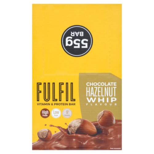 Fulfil Chocolate Hazelnut Whip Flavour Vitamin & Protein Bar 15 x 55g (825g)