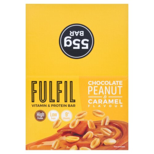 Fulfil Chocolate Peanut Caramel Flavour Vitamin & Protein Bar 15 x 55g (825g)