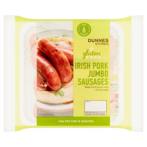 Dunnes Stores 6 Gluten Free Irish Pork Jumbo Sausages 342g