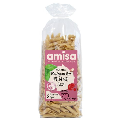 Amisa Organic Wholegrain Rice Penne 500g
