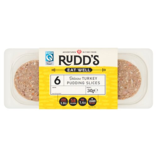 Rudd's 6 Delicious Turkey Pudding Slices 240g