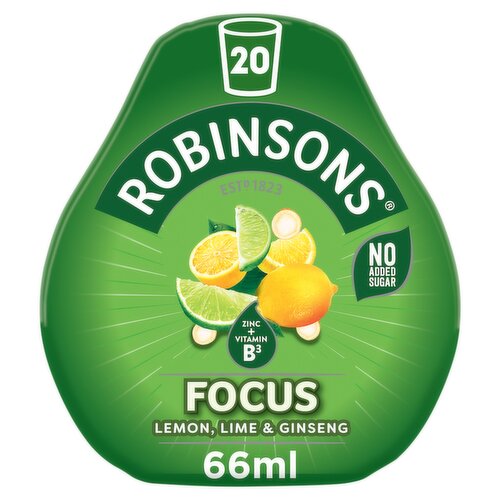 Robinsons Focus Lemon, Lime & Ginseng On-The-Go Squash 66ml