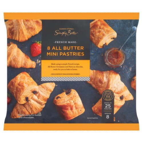 Dunnes Stores Simply Better French Made 8 All Butter Mini Pastries 220g