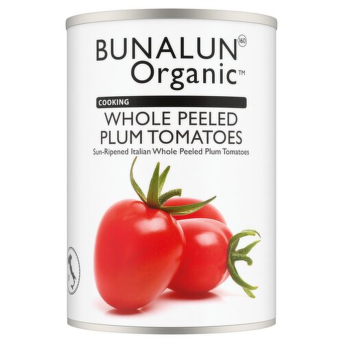 Bunalun Organic Whole Peeled Plum Tomatoes 400g