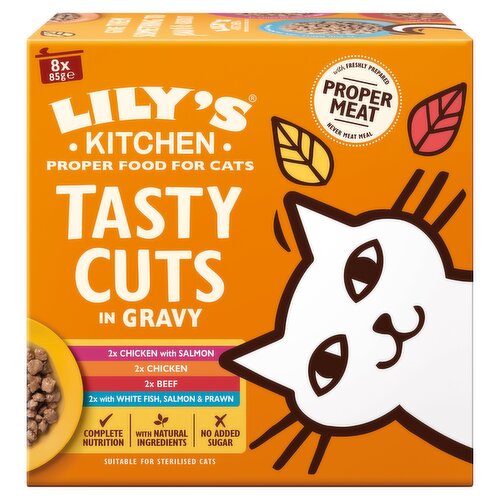 Lily’s Kitchen Tasty Cuts in Gravy Multipack Adult Wet Cat Food 8x85g