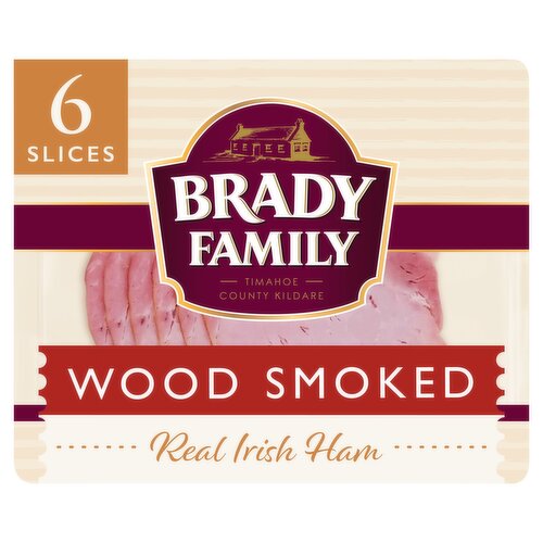 BRADY FAMILY Wood Smoked Real Irish Ham 6 Slices 80g