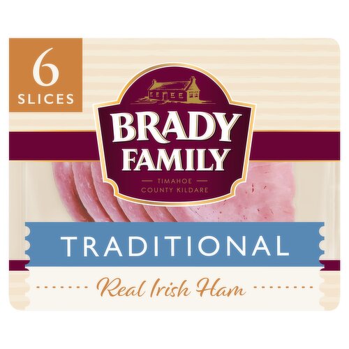 BRADY FAMILY Traditional Real Irish Ham 6 Slices 80g