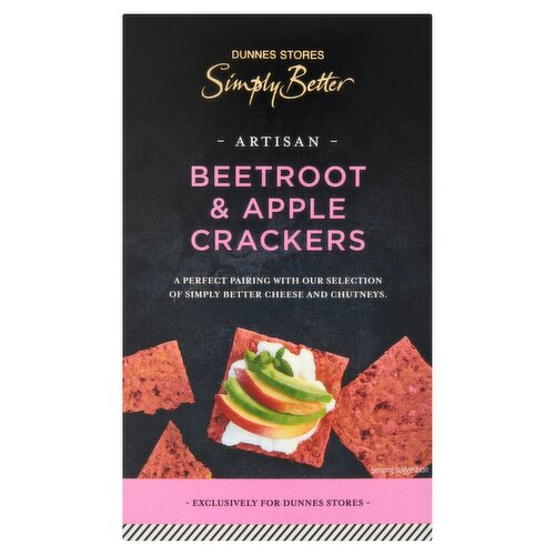 Dunnes Stores Simply Better Artisan Beetroot & Apple Crackers 125g