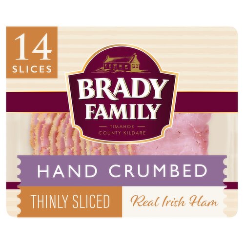 BRADY FAMILY 14 Hand Crumbed Thinly Sliced Real Irish Ham 120g