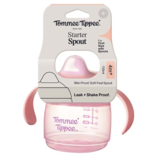 Tommee Tippee 1x Starter Spout Cup, Easy-Grip, 4 Months+, Assorted Colours