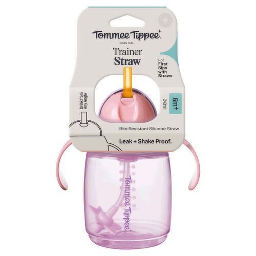 Tommee Tippee 1x Trainer Straw Cup, Weighted Straw, 6 Months+, Assorted Colours