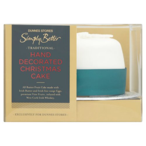 Dunnes Stores Simply Better Traditional Hand Decorated Christmas Cake 500g
