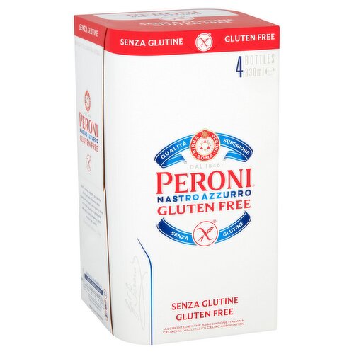 Peroni Nastro Azzurro Gluten Free Beer Bottles 4x330ml