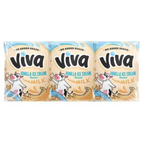 VIVA Vanilla Ice Cream Flavour Milk 3 x 200ml