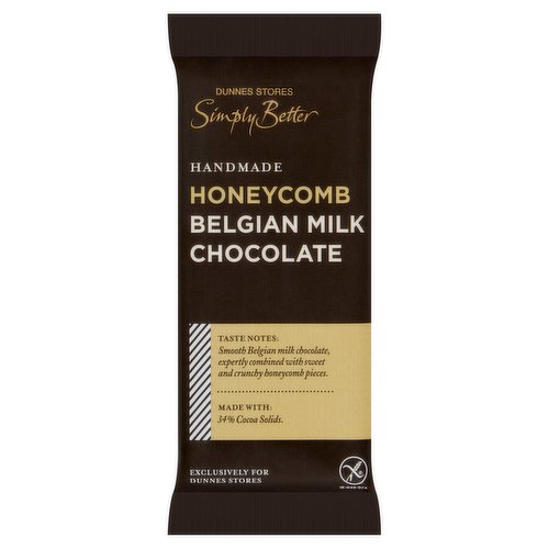 Dunnes Stores Simply Better Handmade Honeycomb Belgian Milk Chocolate 50g