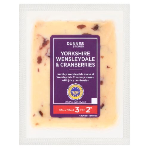 Dunnes Stores Yorkshire Wensleydale & Cranberries 250g