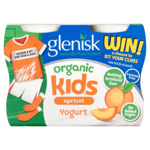 Glenisk Organic Kids Apricot Yogurt 4 x 90g (360g)