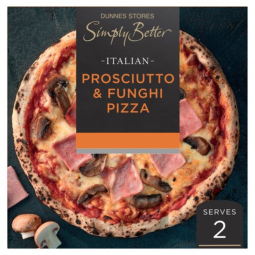 Dunnes Stores Simply Better Italian Prosciutto & Funghi Pizza 496g