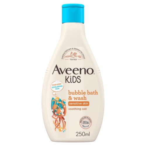 Aveeno Kids Bubble Bath and Wash with Soothing Oat Extract 250ml