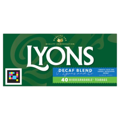 Lyons Decaf Blend TeaBags 40 Biodegradable TeaBags 116g