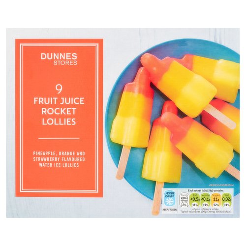 Dunnes Stores Fruit Juice Rocket Lollies 9 x 58g (522g)