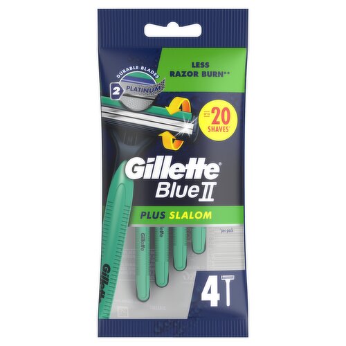 Gillette Blue II Plus Slalom Disposable Razors x4