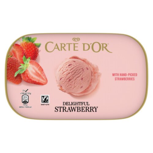 Carte D'Or Delightful Strawberry Ice Cream Tub 900ml