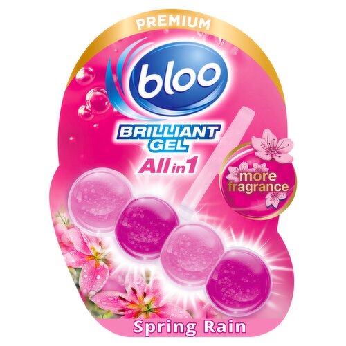 Bloo Brilliant Gel All in 1 Toilet Rim Block Spring Rain 42g