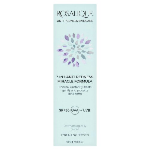 Rosalique Anti-Redness Skincare 3 in 1 Anti-Redness Miracle Formula SPF50 UVA + UVB 30ml
