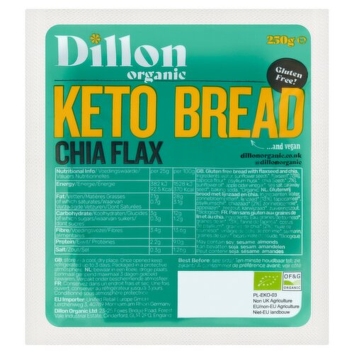 Dillon Organic Chia Flax Keto Bread 250g