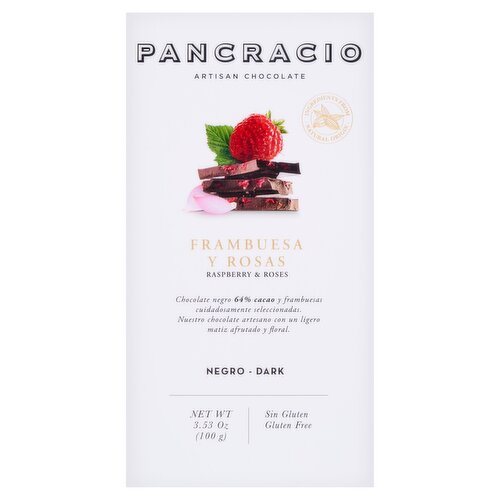 Pancracio Raspberry & Roses Artisan Chocolate 100g