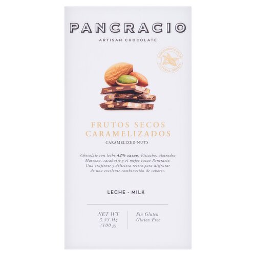 Pancracio Caramelized Nuts Milk Artisan Chocolate 100g