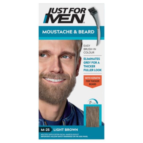 Just For Men Moustache & Beard M-25 Light Brown Multiple Application Facial Haircolour Kit