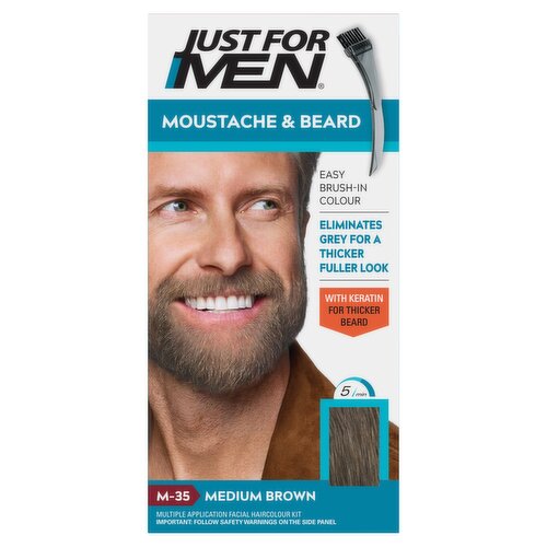 Just For Men M-35 Medium Brown Moustache & Beard Multiple Application Facial Haircolour Kit