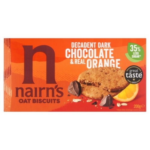 Nairn's Oat Biscuits Decadent Dark Chocolate & Real Orange 200g