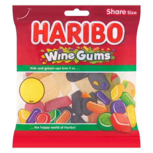 HARIBO Wine Gums Fruit Flavour Jelly Sweets Sharing Bag 140g