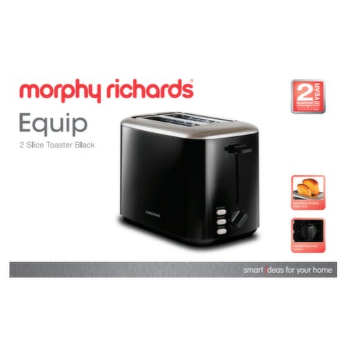 Equip 2 Slice Black Toaster