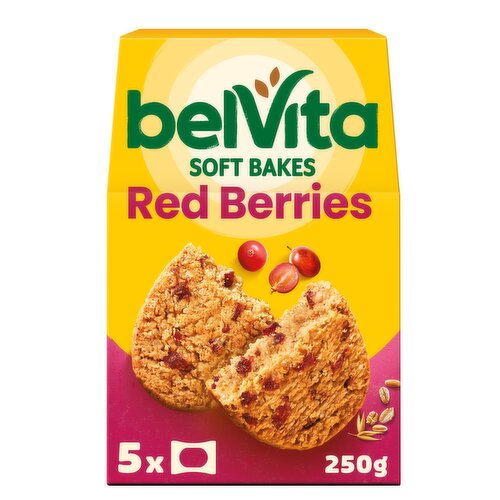Belvita Soft Bakes Red Berries Cereal Snack Bars Multipack 250g (5 x 50g)