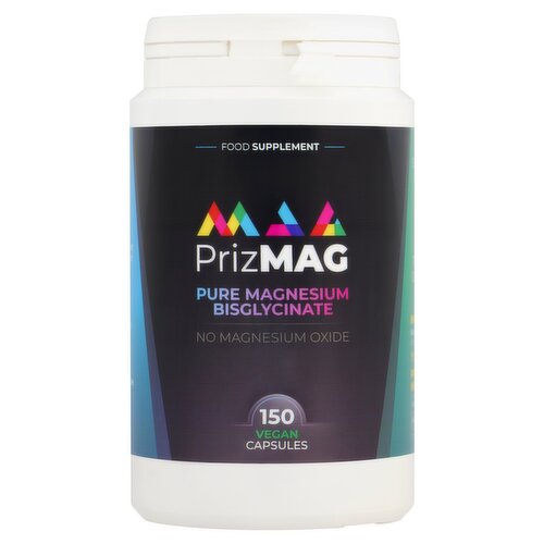 PrizMAG Pure Magnesium Bisglycinate 150 Vegan Capsules