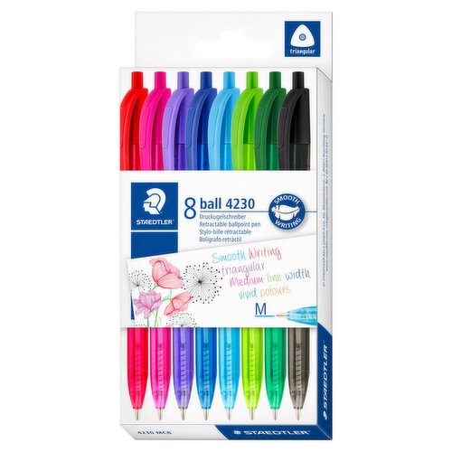 Retractable Ballpoint Pens (Pack of 8)