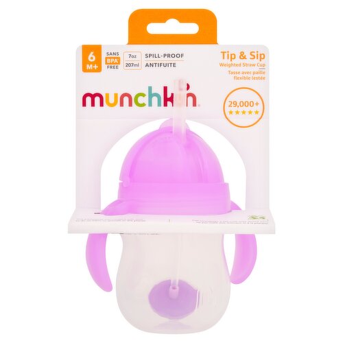 Munchkin Tip & Sip Weighted Straw Cup 6M+
